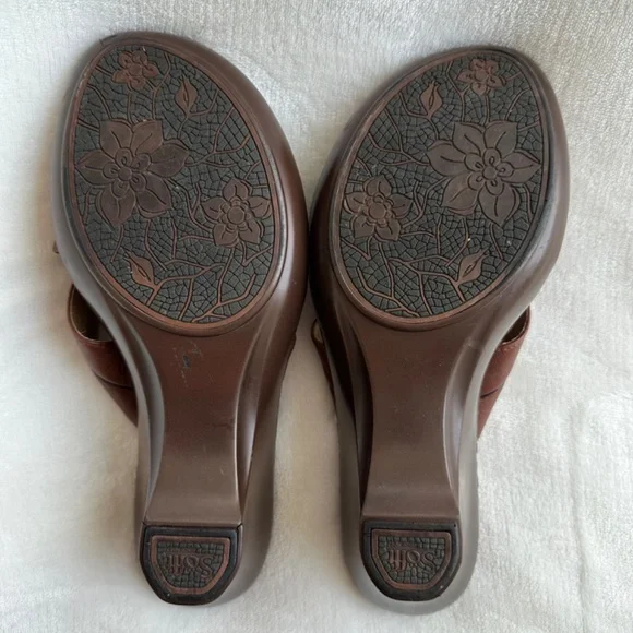 Sofft Brown Leather Womens Sandle Size 8M - Picture 10 of 10